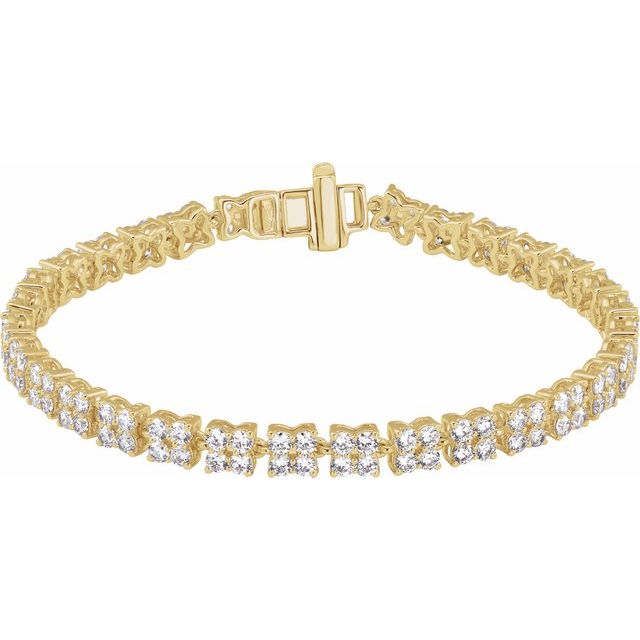 Vintage diamond tennis bracelet in 14K gold, overhead yellow gold variant--14K-yellow-gold
