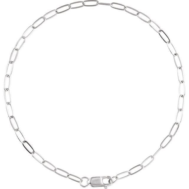 whisper paper clip chain braceletin sterling silver.25in.25in variant--Sterling-silver variant--7.25in variant--14K-white-gold