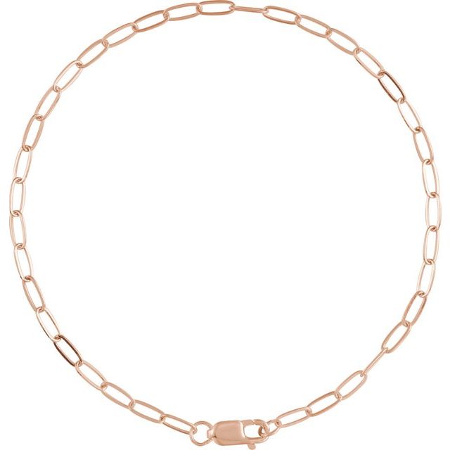 whisper paper clip chain bracelet in solid 14k rose gold.25in.25in variant--14K-rose-gold variant--7.25in