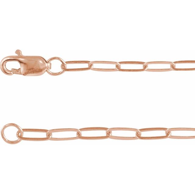 rose gold minimalist paper clip chain gold close up.25in.25in variant--14K-rose-gold variant--7.25in