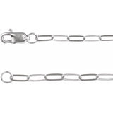 Sterling Silver 2.1 mm Paperclip-Style 24" Chain.25in.25in variant--Sterling-silver variant--7.25in variant--14K-white-gold