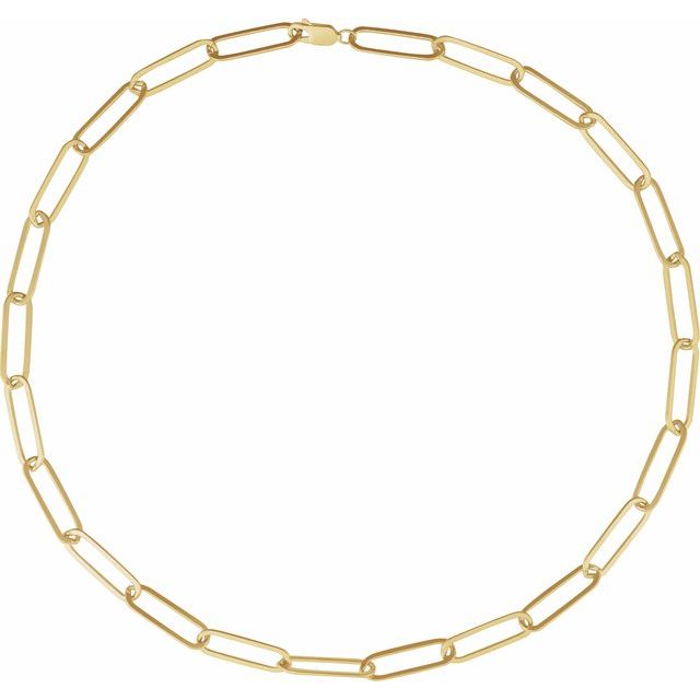Large paper-clip chain in sterling silver, 16-inch necklace variant--Gold-fill variant--16in variant--18in variant--20in variant--7in