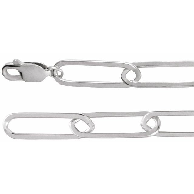Large paper-clip chain in sterling silver, 18-inch necklace silver variant--Sterling-silver variant--16in variant--18in variant--20in variant--7in