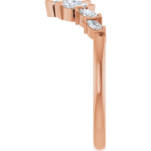 Side View of Marquise Diamond Contour Band in Rose Gold variant--14K-rose-gold variant--Diamond-Lab variant--Diamond-Nat