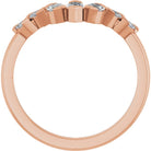 Side View of Marquise Diamond Contour Band in Rose Gold