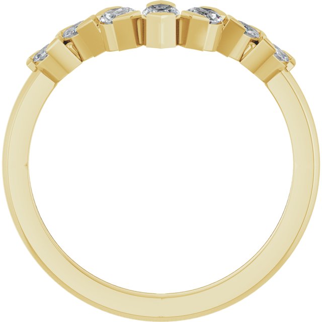 Side View of Marquise Diamond Contour Band in Yellow Gold