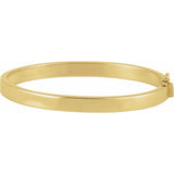 Hinged bangle bracelet in 14K yellow gold, 6mm width, product view