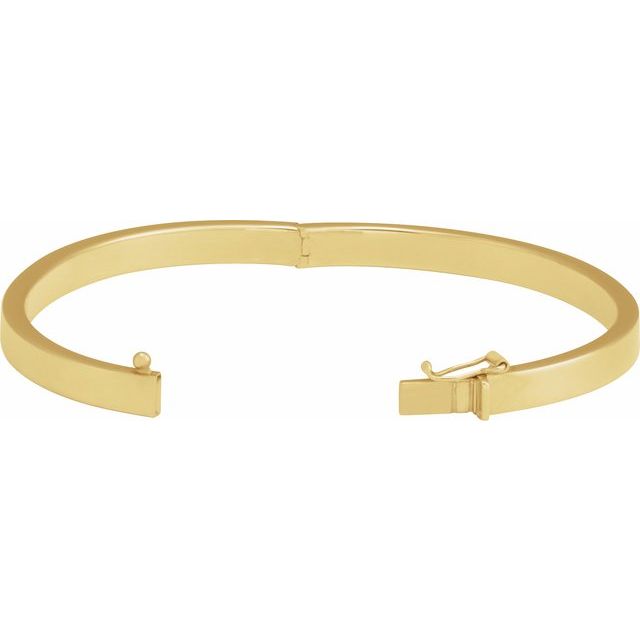 14K Yellow 5 mm Tube Hinged Bangle 7" Bracelet yellow gold variant--14K-yellow-gold variant--5mm
