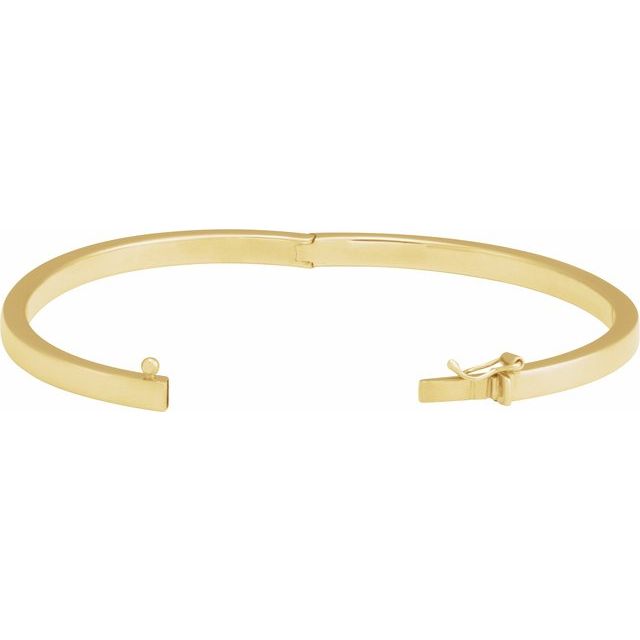 14K Yellow 4 mm Tube Hinged Bangle 7" Bracelet yellow gold variant--14K-yellow-gold variant--4mm