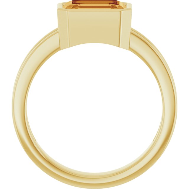 Lab-grown emerald cocktail ring in 14K white gold, emerald-cut bezel setting