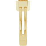 Lab-grown emerald emerald-cut ring in sterling silver, sustainable cocktail ring