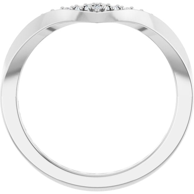 Side View of Curved Diamond Contour Band in White Gold variant--14K-white-gold variant--Diamond-Nat variant--Diamond-Lab variant--Platinum