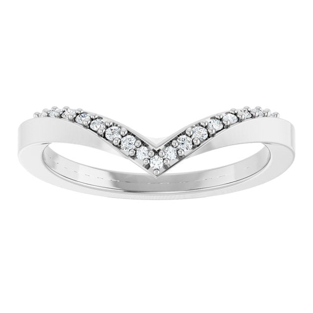 Curved Diamond Contour Band in White Gold