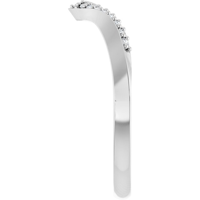 Side View of Curved Diamond Contour Band in White Gold variant--14K-white-gold variant--Diamond-Nat variant--Diamond-Lab variant--Platinum