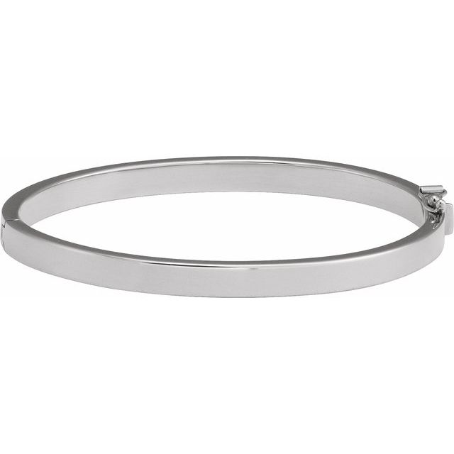 Hinged bangle bracelet in sterling silver, on wrist styling white gold Silver variant--14K-white-gold variant--5mm variant--Sterling-Silver