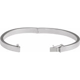 Sterling Silver 5 mm Tube Hinged Bangle 7" Bracelet white gold Silver variant--14K-white-gold variant--4mm variant--Sterling-Silver