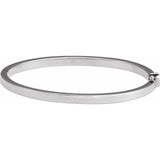 Hinged bangle bracelet in 14K gold, side profile view white gold Silver variant--14K-white-gold variant--4mm variant--Sterling-Silver