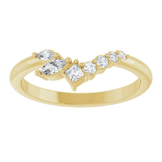 Diamond Wave Band in Yellow Gold variant--14K-yellow-gold variant--Diamond-Nat variant--Diamond-Lab