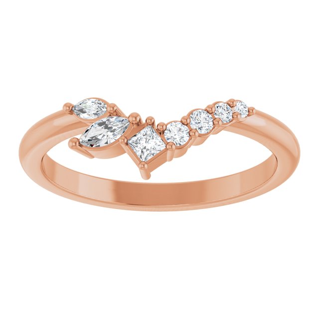 Diamond Wave Band in Rose Gold variant--14K-rose-gold variant--Diamond-Nat variant--Diamond-Lab