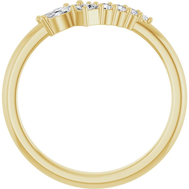 Side View of Diamond Wave Band in Yellow Gold variant--14K-white-gold variant--Diamond-Nat variant--Diamond-Lab variant--Platinum