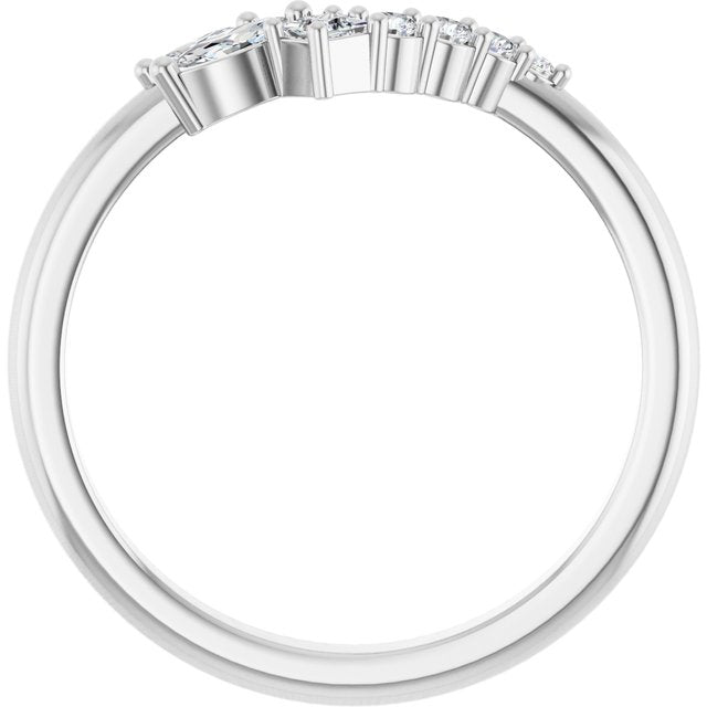 Side View of Diamond Wave Band in White Gold variant--14K-rose-gold variant--Diamond-Nat variant--Diamond-Lab