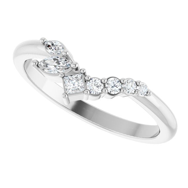 Diamond Wave Ring in White Gold variant--14K-white-gold variant--Diamond-Nat variant--Diamond-Lab variant--Platinum