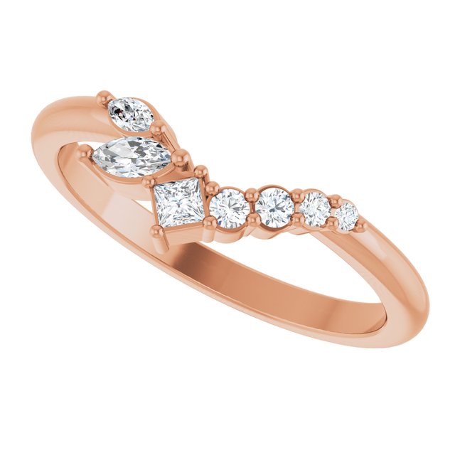 Diamond Wave Ring in Rose Gold variant--14K-rose-gold variant--Diamond-Nat variant--Diamond-Lab