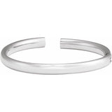 Round gold cuff close-up of polished surface detail white gold Silver variant--14K-white-gold variant--6mm variant--Sterling-Silver