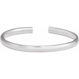 Round cuff bracelet in 14K gold, angled view white gold Silver variant--14K-white-gold variant--5mm variant--Sterling-Silver