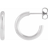 Post hoop earrings in 14K gold, overhead angle variant--14K-white-gold variant--13mm variant--Sterling-silver