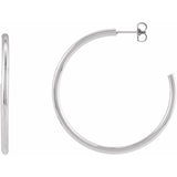 Post hoop earrings styled with other earrings for curated ear variant--14K-white-gold variant--45mm variant--Sterling-silver