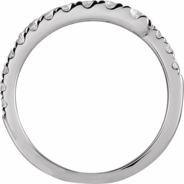 Side View of a Diamond Bypass Ring in White Gold variant--14K-white-gold