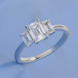 Three-Stone Setting with Emerald-Cut Side Stones