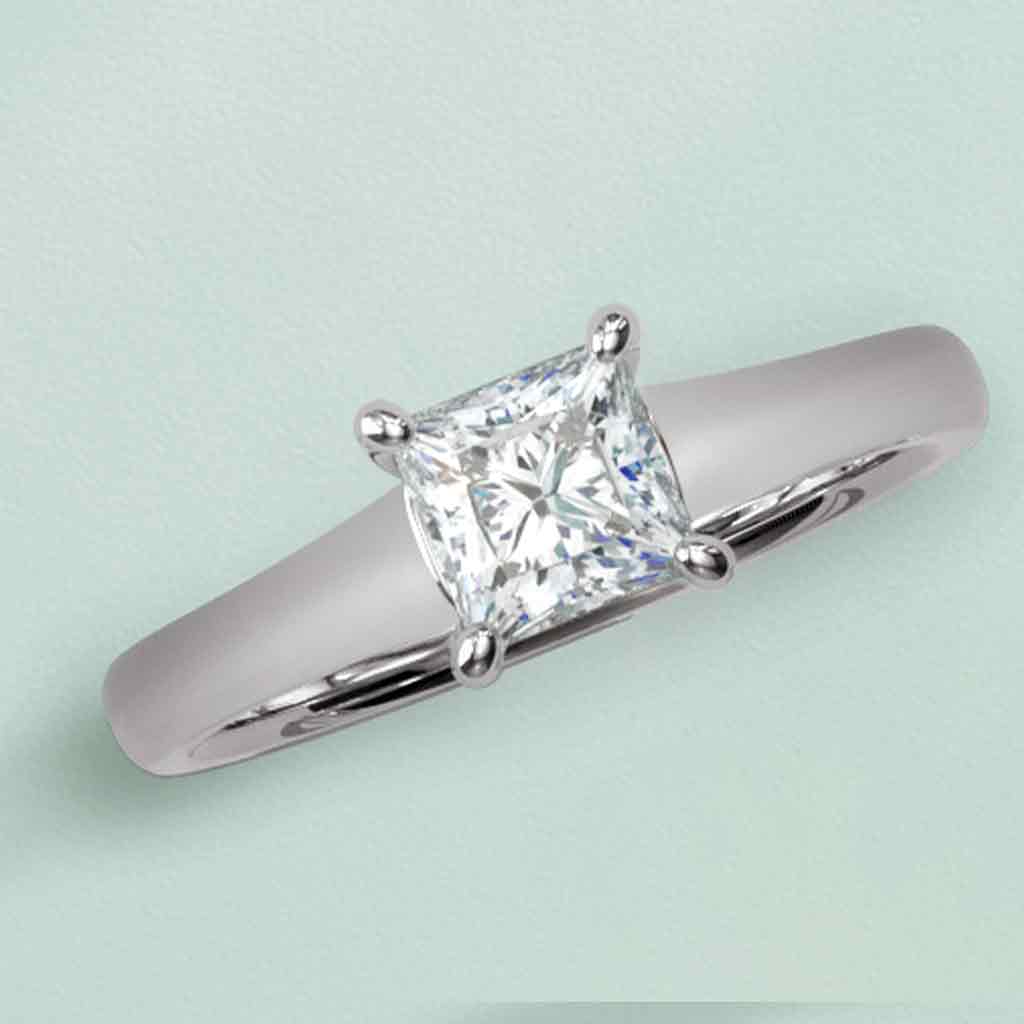 Four-prong solitaire setting designed for custom center stone