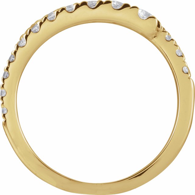 Side View of a Diamond Bypass Ring in Yellow Gold variant--14K-yellow-gold