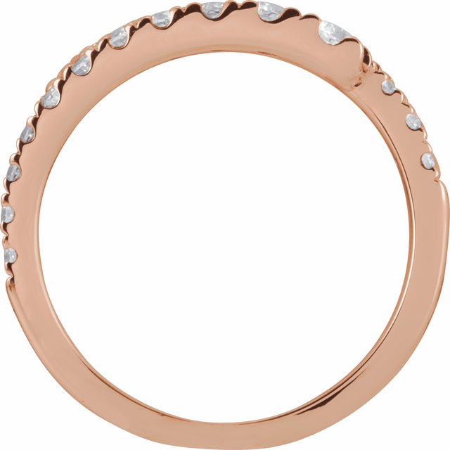 Side View of a Diamond Bypass Ring in Rose Gold variant--14K-rose-gold