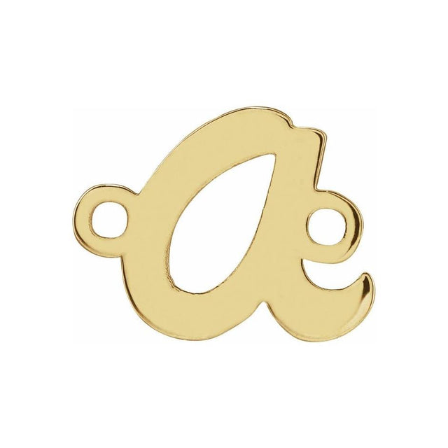 14K White Script Initial A Link