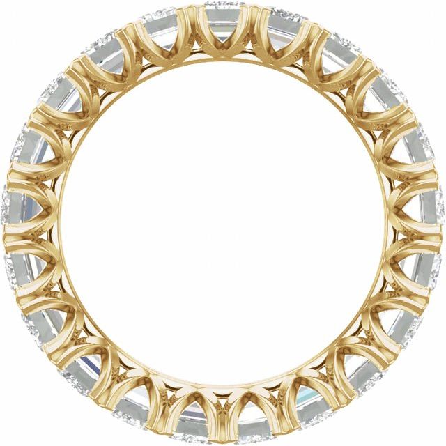 Emerald-cut diamond eternity band side profile, lab-grown VS clarity stones in yellow gold variant--14K-yellow-gold variant--6 variant--6.5 variant--7 variant--7.5 variant--8 variant--8.5