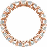 Emerald-cut lab-grown diamond eternity ring, stacked view on hand variant--14K-rose-gold variant--6 variant--6.5 variant--7 variant--7.5 variant--8 variant--8.5