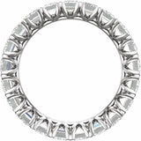 Diamond eternity band in 14K gold on model, emerald-cut stones full circle variant--14K-white-gold variant--6 variant--6.5 variant--7 variant--7.5 variant--8 variant--8.5