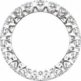 Oval diamond eternity band in 14K white gold, angled view of diamond alignment variant--14K-white-gold variant--6 variant--6.5 variant--7 variant--7.5 variant--8 variant--8.5