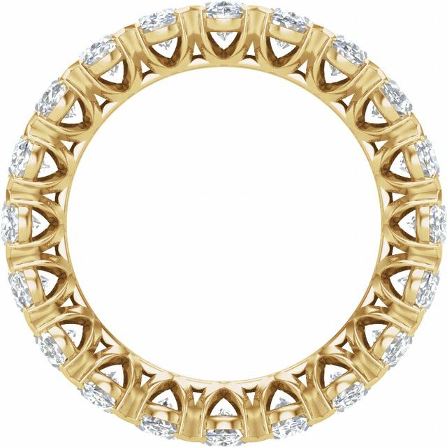 Oval-cut diamond eternity band in 14K yellow gold, close-up showing continuous diamond circle variant--14K-yellow-gold variant--6 variant--6.5 variant--7 variant--7.5 variant--8 variant--8.5