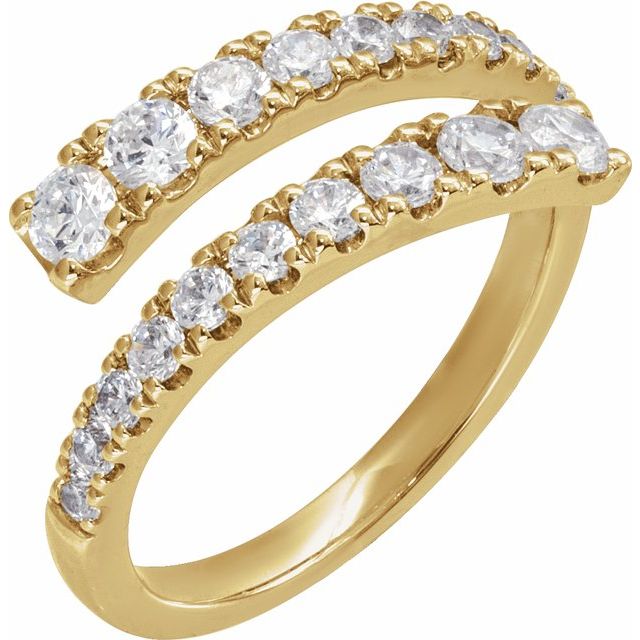 Diamond bypass ring in yellow, white, or rose gold variant--14K-yellow-gold