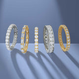 French-set diamond eternity band editorial close-up of French setting detail