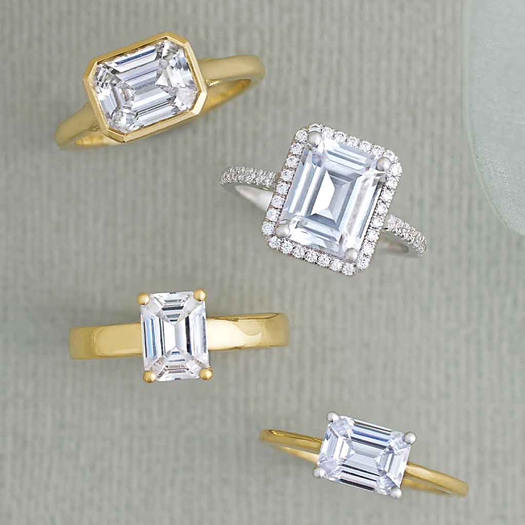 French-set halo engagement ring editorial close-up of French-set diamond surround