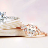 Lab diamond cluster engagement ring setting
