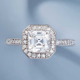 Classic diamond halo engagement ring setting