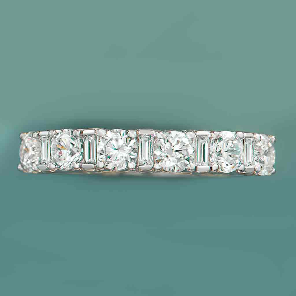 modern diamond anniversary band white gold