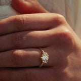 Pear and round diamond engagement ring setting