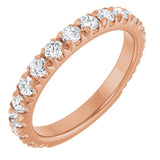 Thin diamond band in 14K gold, on hand variant--14K-rose-gold variant--Diamond-Lab variant--1CT variant--Diamond-Nat